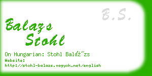 balazs stohl business card
